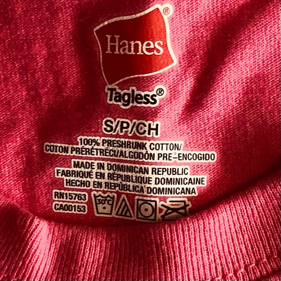 Hanes neon pink West Virginia Crewneck shortsleeved t-shirt Size S/P/CH - Picture 4 of 9